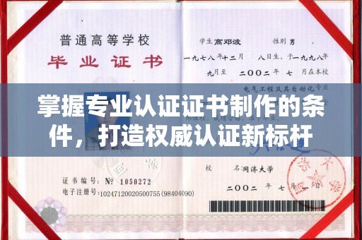 邛崃掌握专业认证证书制作的条件，打造权威认证新标杆